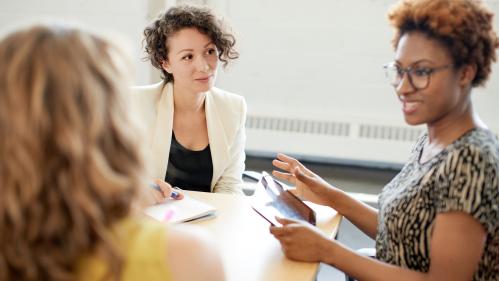 Women in meeting