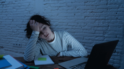 Stressed college student