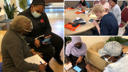 Collage of photos of healthcare patients