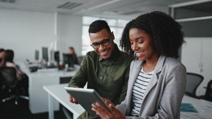 Black colleagues collaborating