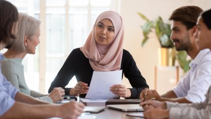 Colleagues in meeting