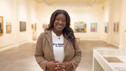 Chantel Amissah in the Zimmerli Art Museum